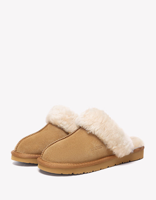 Muffin Slipper Suede Chestnut