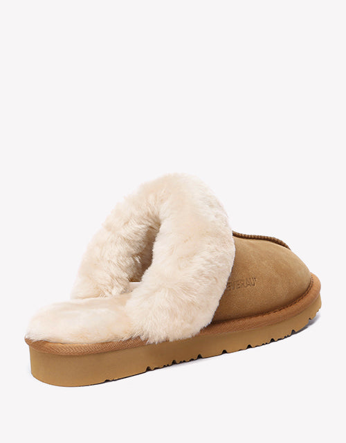Muffin Slipper Suede Chestnut