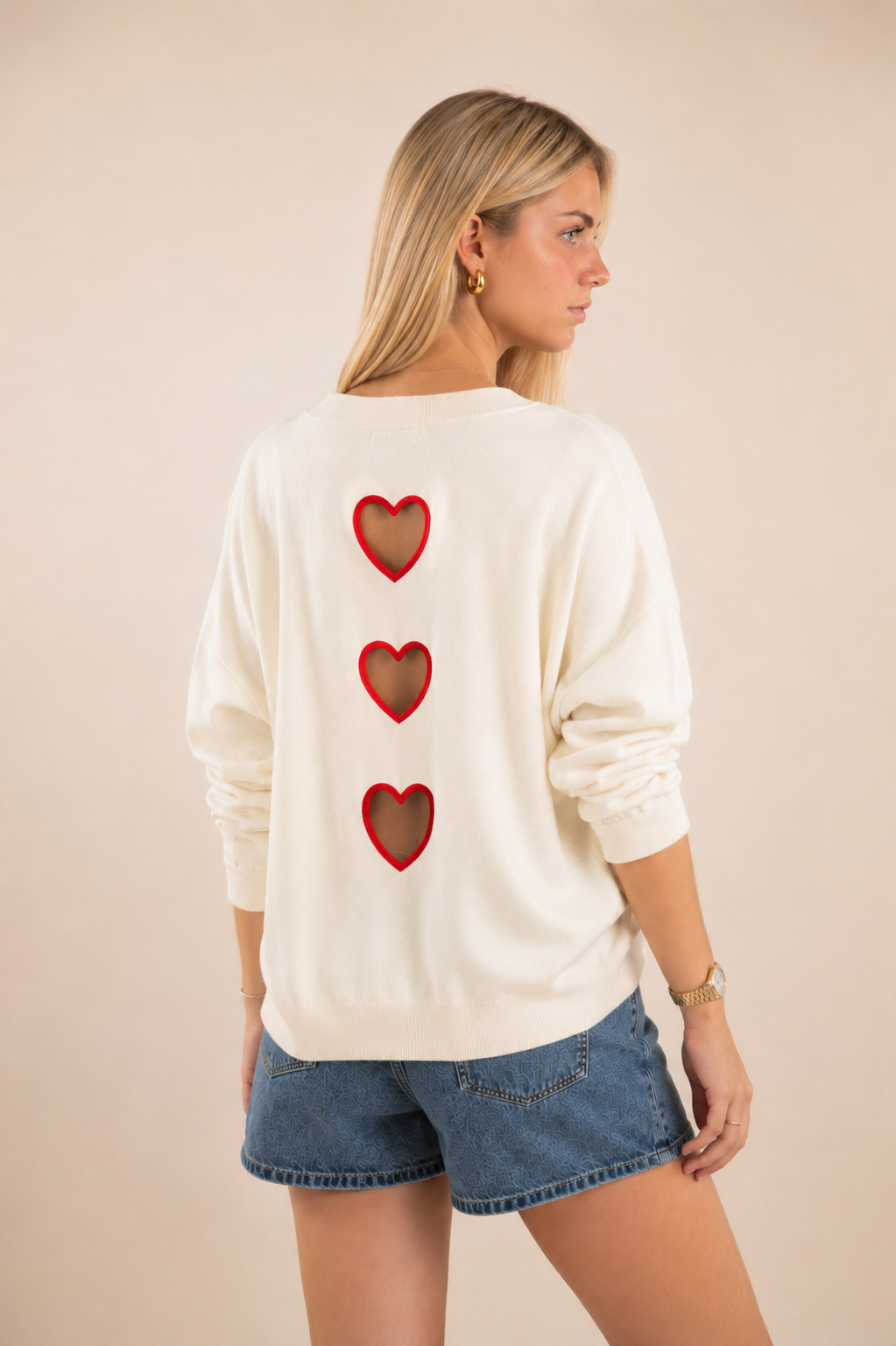 Pull écru Amore