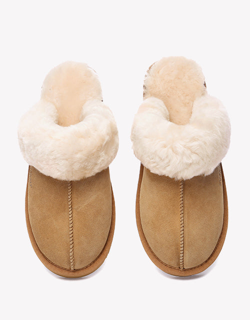 Muffin Slipper Suede Chestnut