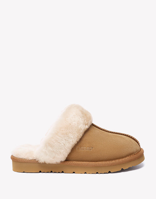 Muffin Slipper Suede Chestnut