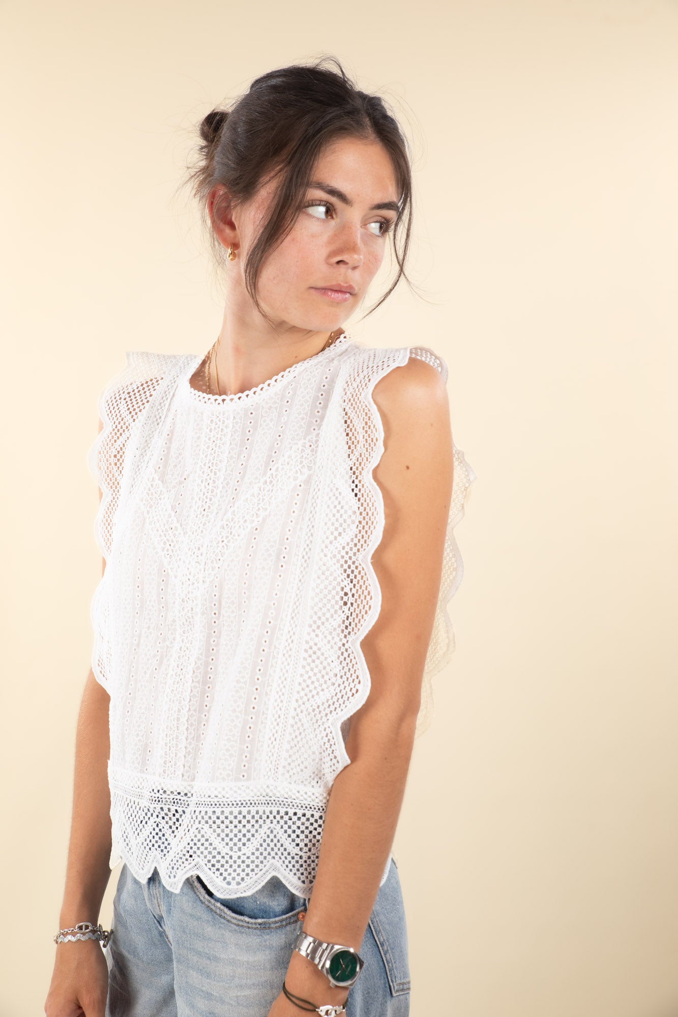 Haut broderie blanc Céleste