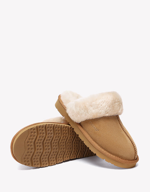 Muffin Slipper Suede Chestnut