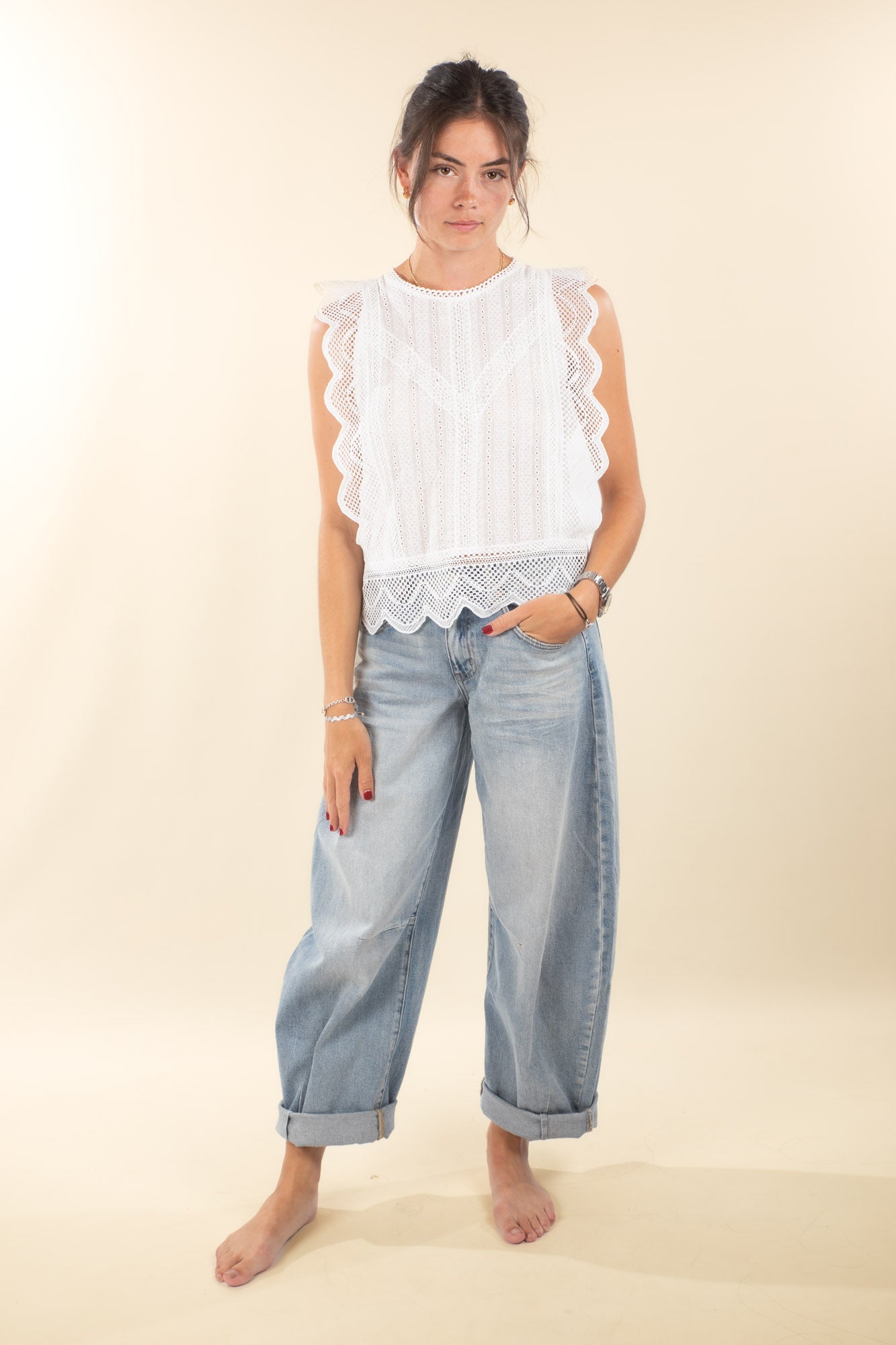 Haut broderie blanc Céleste
